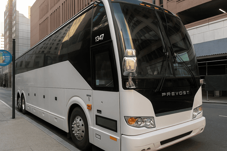 a Charter Bus Rental Naperville coach bus