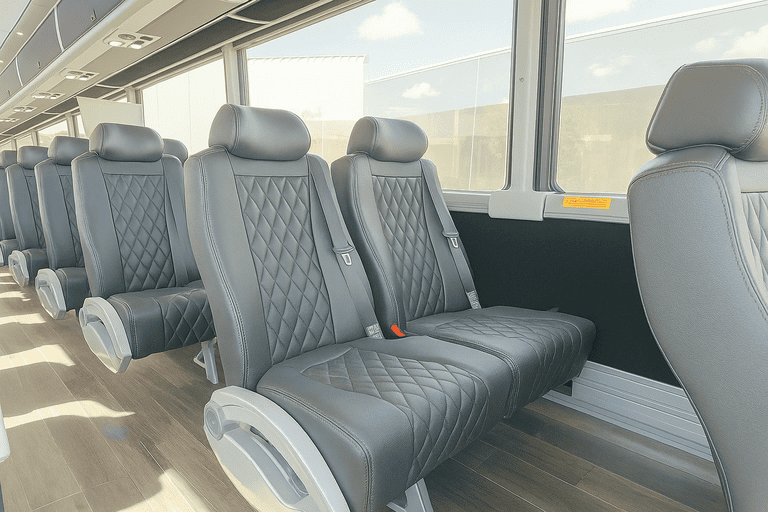interior of Charter Bus Rental Naperville charter bus